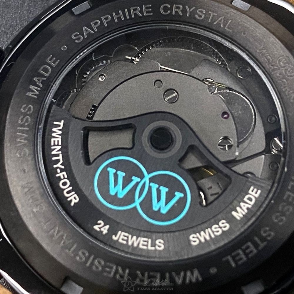 WAKMANN威克曼男女通用錶,編號WA00001,42mm黑錶殼,咖啡色錶帶款-細節圖6