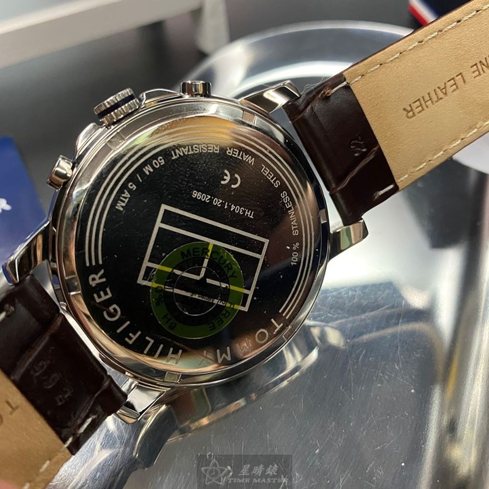 TommyHilfiger:手錶,型號:TH00010,男女通用錶44mm玫瑰金銀錶殼寶藍色錶面真皮皮革錶帶款-細節圖4