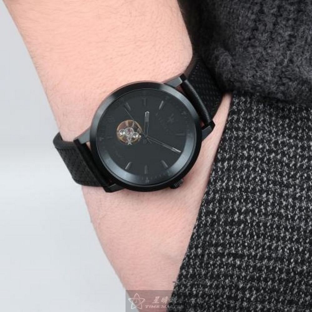 MASERATI:手錶,型號:R8821134001,男錶44mm, 46mm黑錶殼黑雙面機械鏤空錶面真皮皮革錶帶款-細節圖6