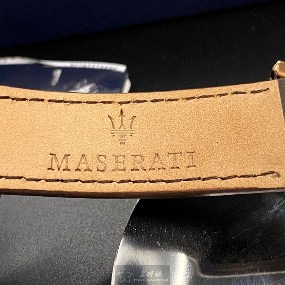 MASERATI:手錶,型號:R8851118006,男女通用錶42mm玫瑰金錶殼古銅色錶面真皮皮革錶帶款-細節圖7