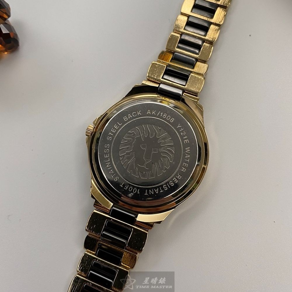 AnneKlein:手錶,型號:AN00553,女錶38mm金色錶殼黑色錶面精鋼錶帶款-細節圖5