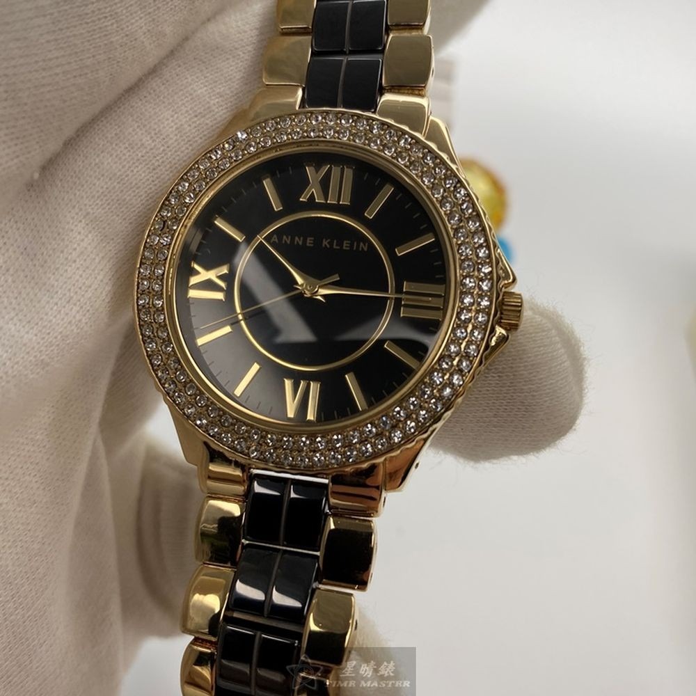 AnneKlein:手錶,型號:AN00553,女錶38mm金色錶殼黑色錶面精鋼錶帶款-細節圖7
