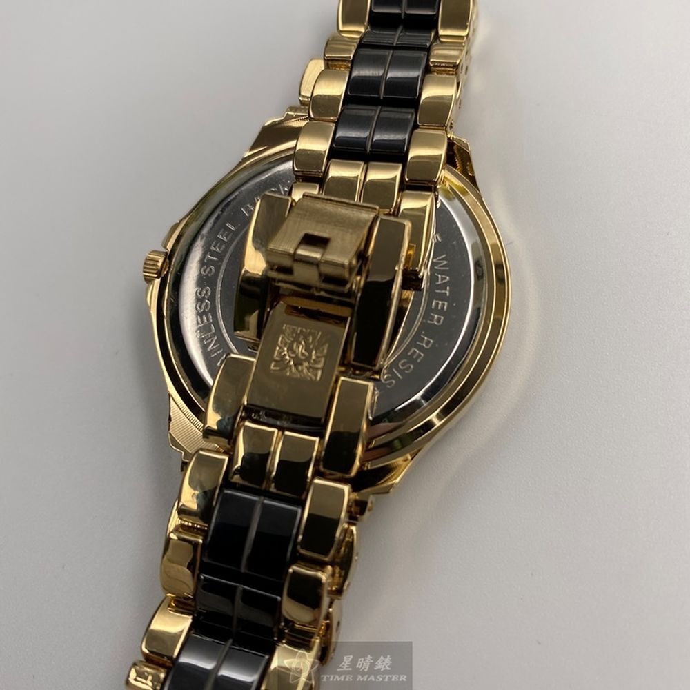 AnneKlein:手錶,型號:AN00553,女錶38mm金色錶殼黑色錶面精鋼錶帶款-細節圖8