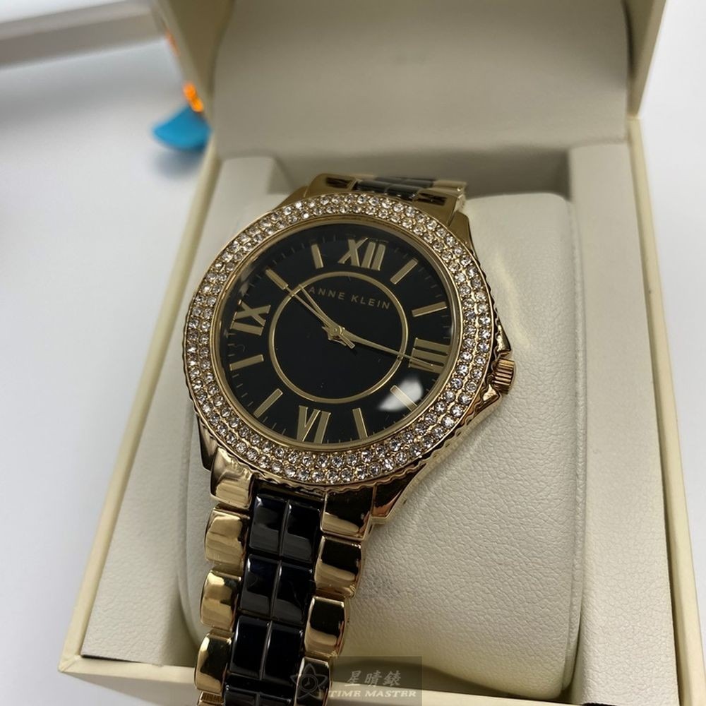 AnneKlein:手錶,型號:AN00553,女錶38mm金色錶殼黑色錶面精鋼錶帶款-細節圖9