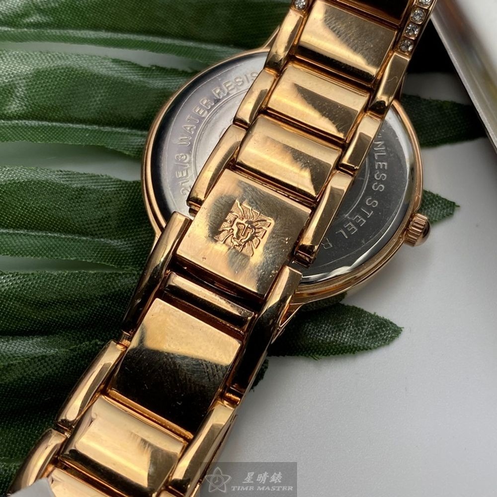 AnneKlein:手錶,型號:AN00634,女錶34mm玫瑰金錶殼粉紅色錶面精鋼錶帶款-細節圖5