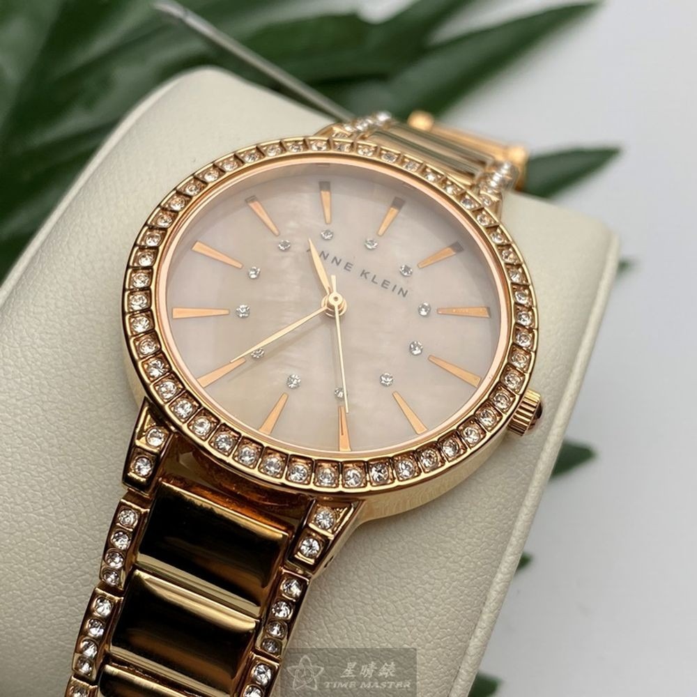 AnneKlein:手錶,型號:AN00634,女錶34mm玫瑰金錶殼粉紅色錶面精鋼錶帶款-細節圖9