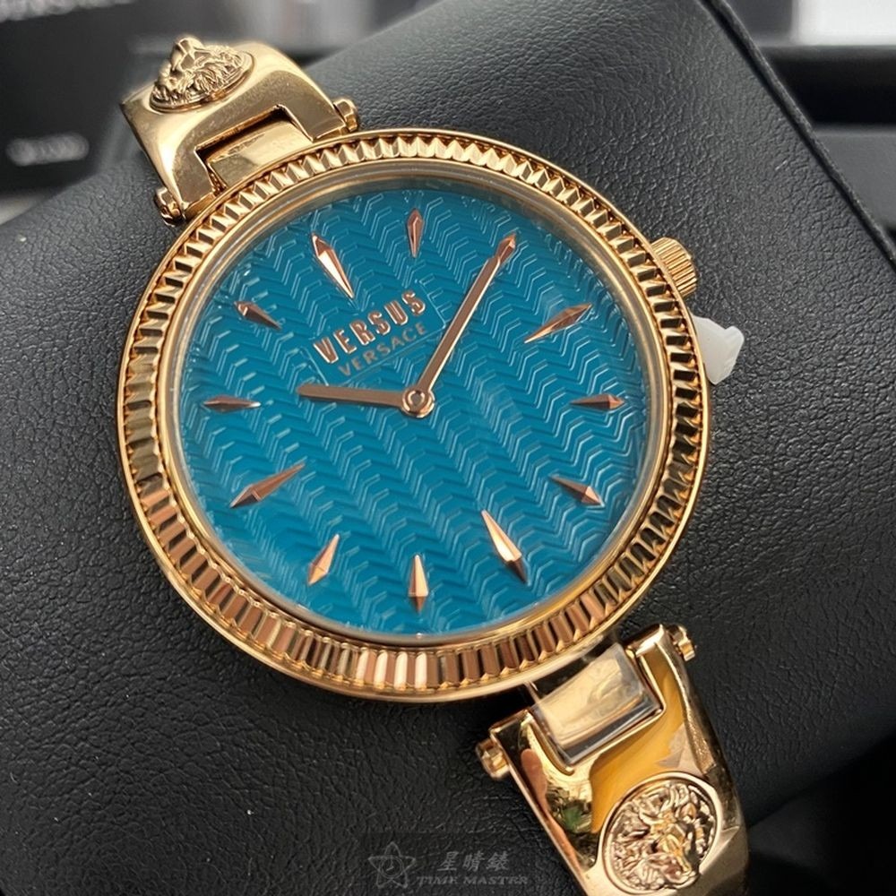 VERSUS VERSACE:手錶,型號:VV00303,女錶34mm玫瑰金錶殼水藍色錶面精鋼錶帶款-細節圖2