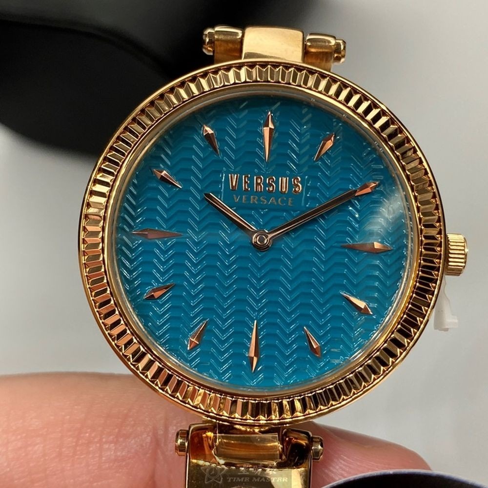 VERSUS VERSACE:手錶,型號:VV00303,女錶34mm玫瑰金錶殼水藍色錶面精鋼錶帶款-細節圖7