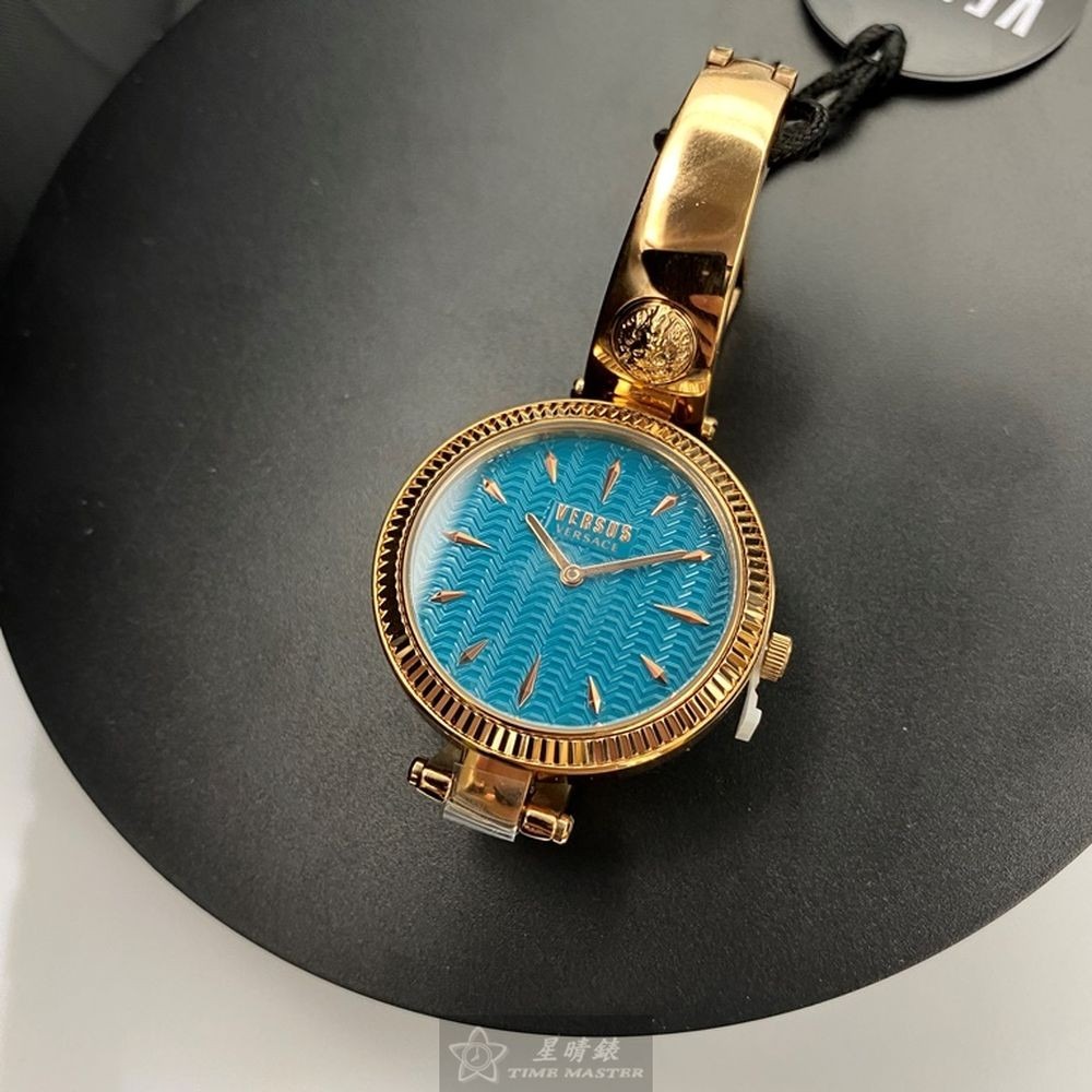 VERSUS VERSACE:手錶,型號:VV00303,女錶34mm玫瑰金錶殼水藍色錶面精鋼錶帶款-細節圖9