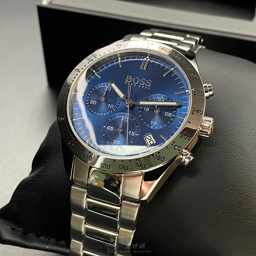 BOSS:手錶,型號:HB1513582,男錶42mm銀錶殼寶藍色錶面精鋼錶帶款-細節圖5