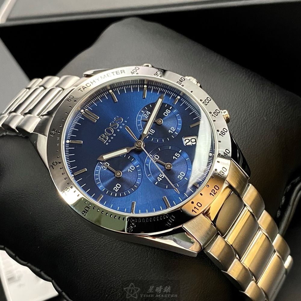 BOSS:手錶,型號:HB1513582,男錶42mm銀錶殼寶藍色錶面精鋼錶帶款-細節圖6