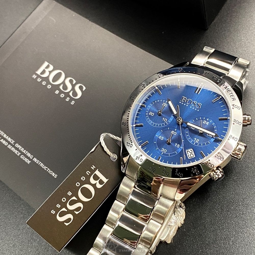 BOSS:手錶,型號:HB1513582,男錶42mm銀錶殼寶藍色錶面精鋼錶帶款-細節圖9