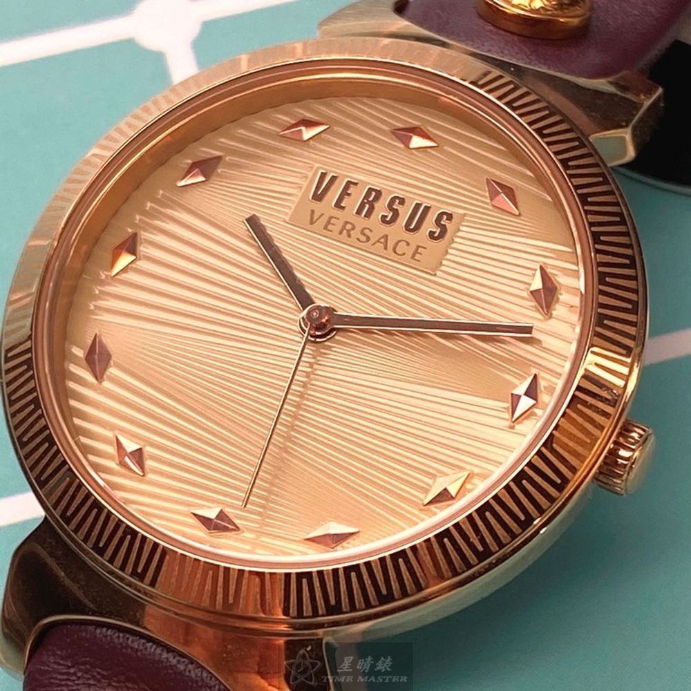 VERSUS VERSACE:手錶,型號:VV00298,女錶36mm玫瑰金錶殼香檳紅錶面精鋼錶帶款-細節圖2
