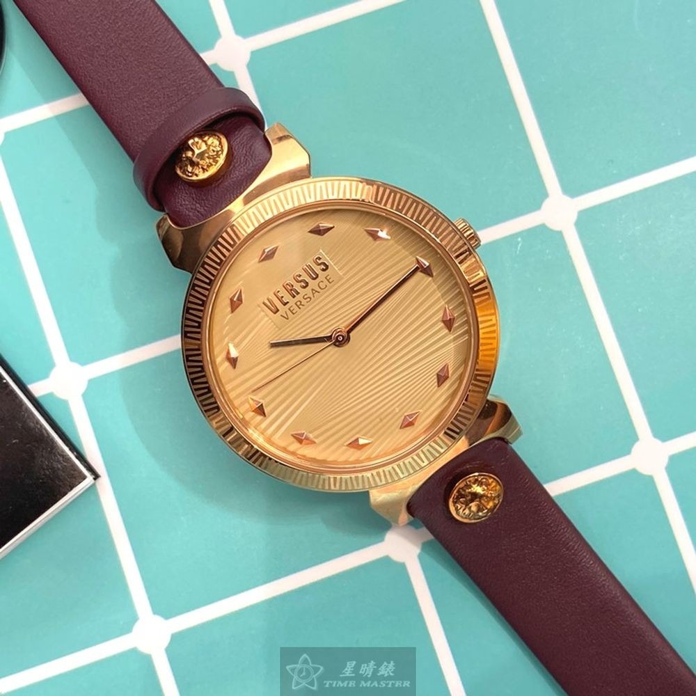VERSUS VERSACE:手錶,型號:VV00298,女錶36mm玫瑰金錶殼香檳紅錶面精鋼錶帶款-細節圖7