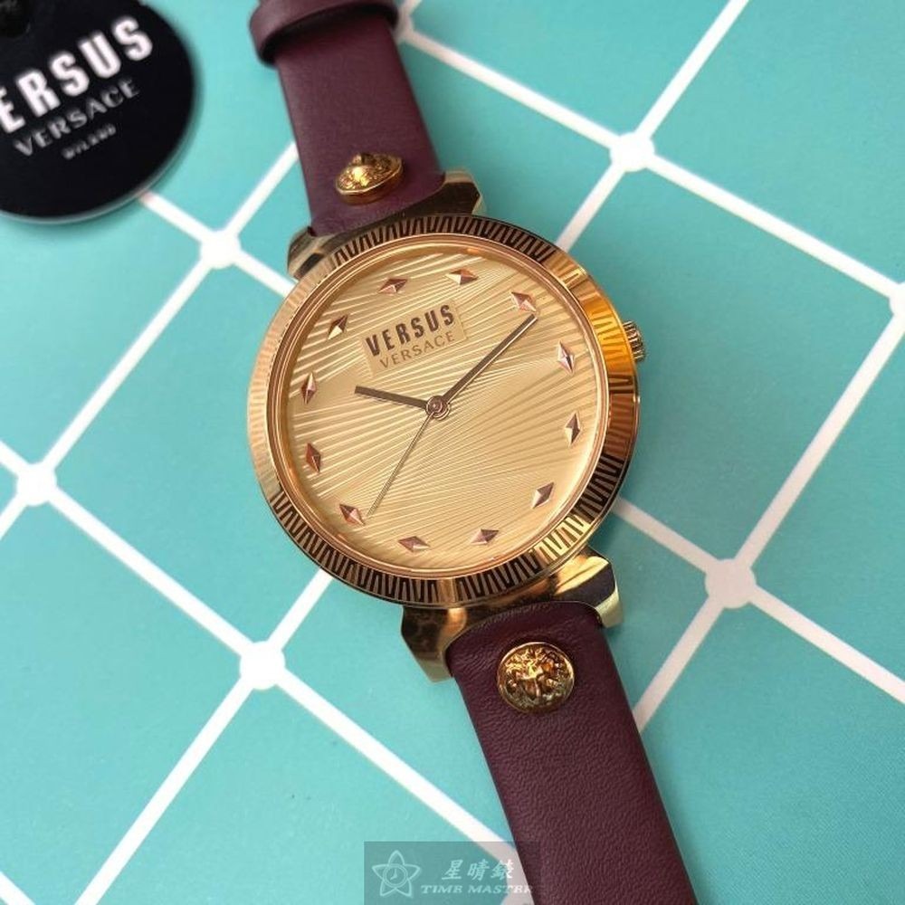 VERSUS VERSACE:手錶,型號:VV00298,女錶36mm玫瑰金錶殼香檳紅錶面精鋼錶帶款-細節圖9