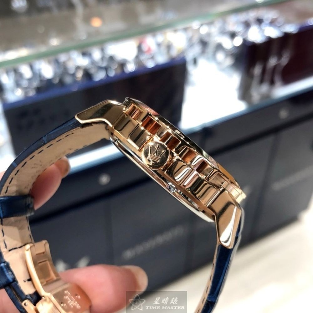 MASERATI:手錶,型號:R8821119005,男錶46mm玫瑰金錶殼寶藍色錶面真皮皮革錶帶款-細節圖3