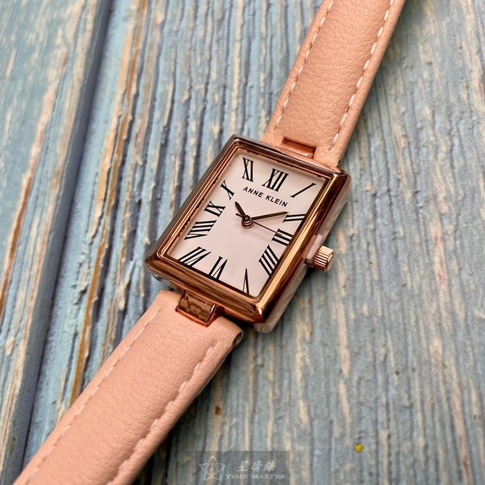 AnneKlein:手錶,型號:AN00508,女錶18mm, 22mm玫瑰金錶殼白色錶面真皮皮革錶帶款-細節圖2