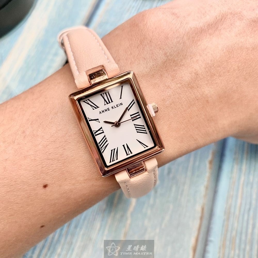 AnneKlein:手錶,型號:AN00508,女錶18mm, 22mm玫瑰金錶殼白色錶面真皮皮革錶帶款-細節圖3