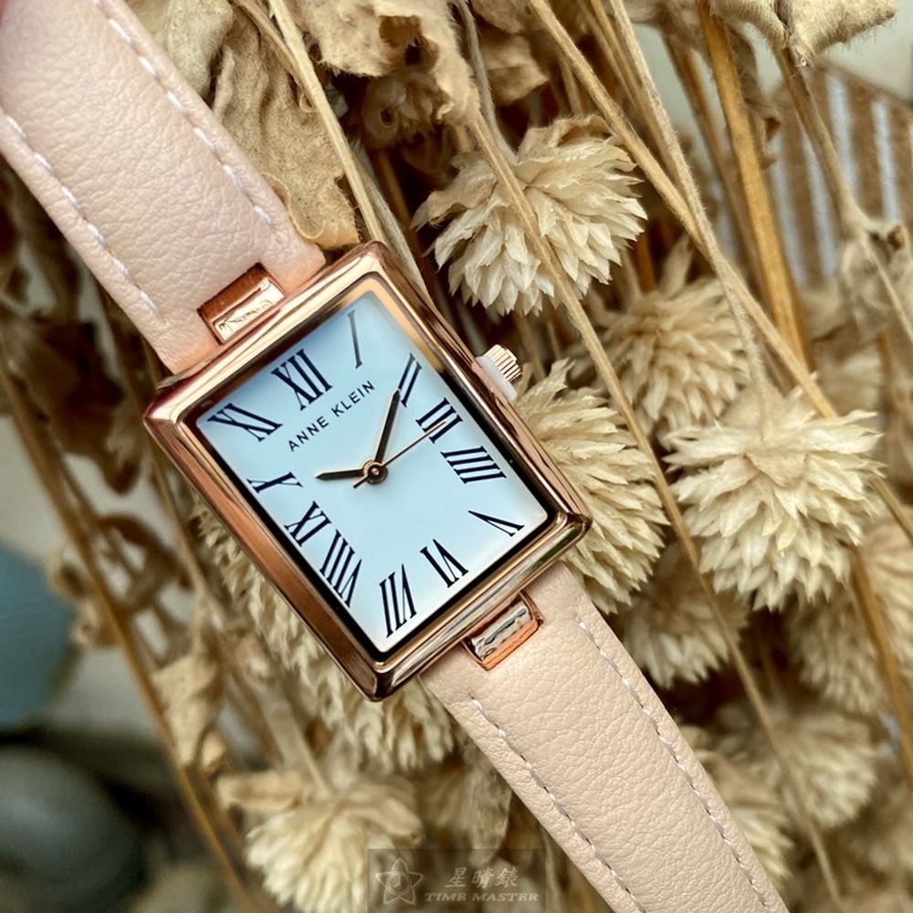AnneKlein:手錶,型號:AN00508,女錶18mm, 22mm玫瑰金錶殼白色錶面真皮皮革錶帶款-細節圖4