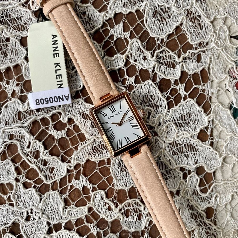 AnneKlein:手錶,型號:AN00508,女錶18mm, 22mm玫瑰金錶殼白色錶面真皮皮革錶帶款-細節圖5