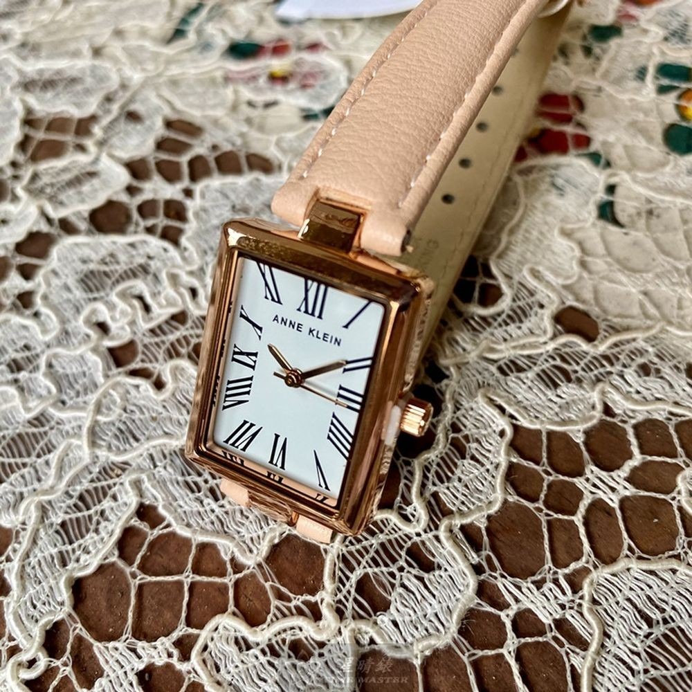 AnneKlein:手錶,型號:AN00508,女錶18mm, 22mm玫瑰金錶殼白色錶面真皮皮革錶帶款-細節圖6