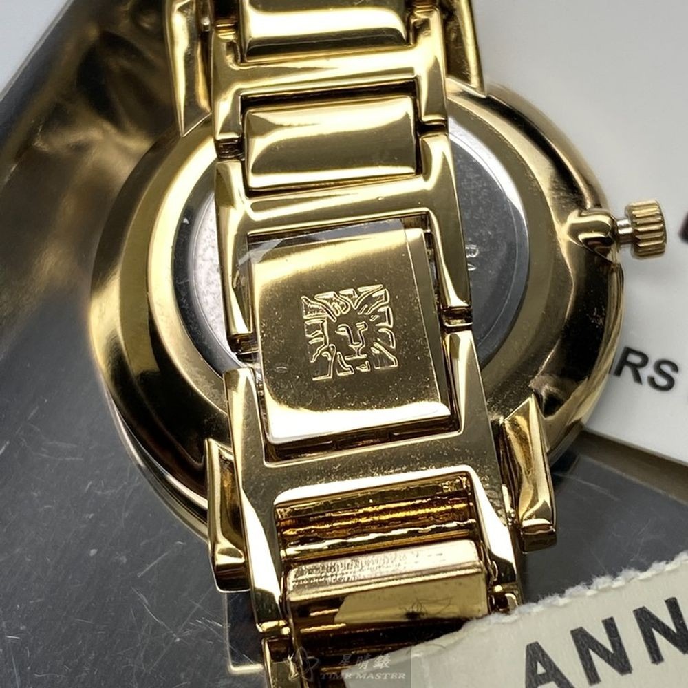 AnneKlein:手錶,型號:AN00361,女錶26mm金色錶殼藍綠錶面合金錶帶款-細節圖5