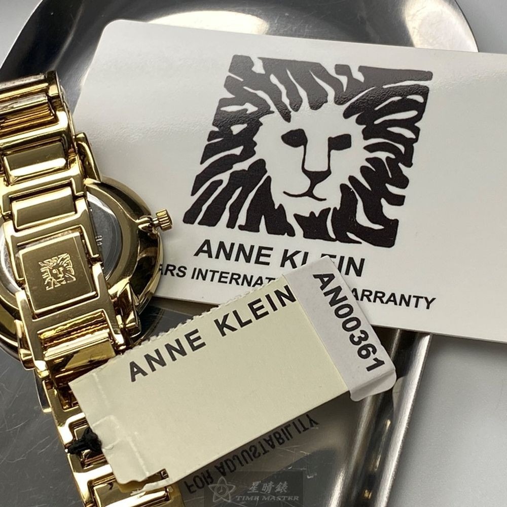 AnneKlein:手錶,型號:AN00361,女錶26mm金色錶殼藍綠錶面合金錶帶款-細節圖6