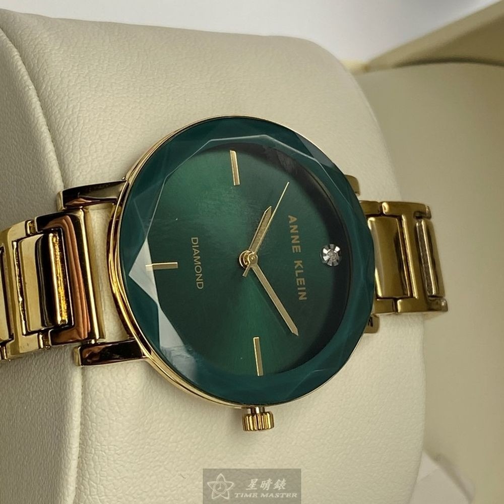 AnneKlein:手錶,型號:AN00361,女錶26mm金色錶殼藍綠錶面合金錶帶款-細節圖7