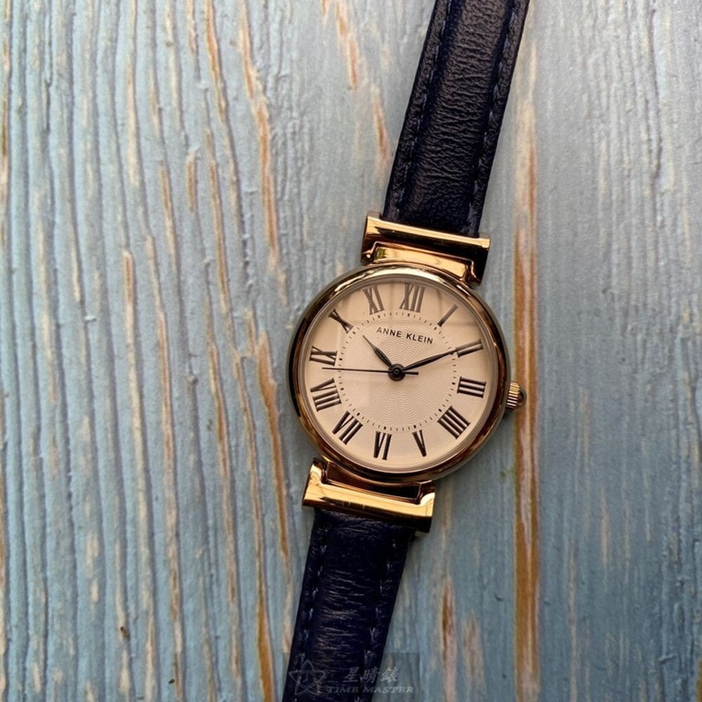AnneKlein:手錶,型號:AN00143,女錶26mm金色錶殼白色錶面真皮皮革錶帶款-細節圖9