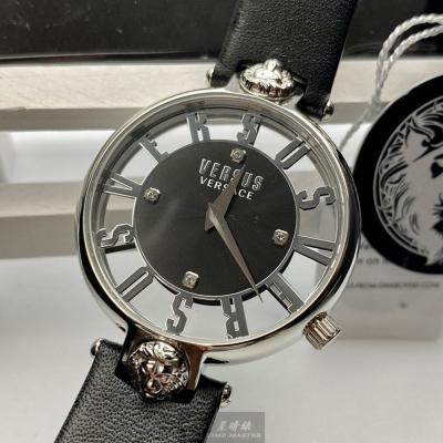 VERSUS VERSACE:手錶,型號:VV00089,女錶36mm銀錶殼銀色錶面真皮皮革錶帶款