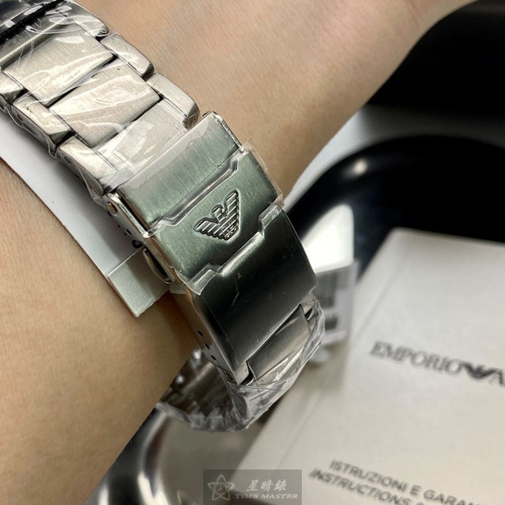 ARMANI:手錶,型號:AR00011,男錶42mm銀綠色錶殼墨綠色錶面精鋼錶帶款-細節圖8