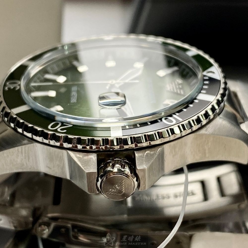 ARMANI:手錶,型號:AR00011,男錶42mm銀綠色錶殼墨綠色錶面精鋼錶帶款-細節圖9