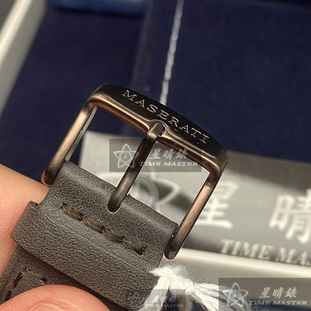MASERATI:手錶,型號:R8871612008,男女通用錶46mm古銅色錶殼寶藍色錶面真皮皮革錶帶款-細節圖8