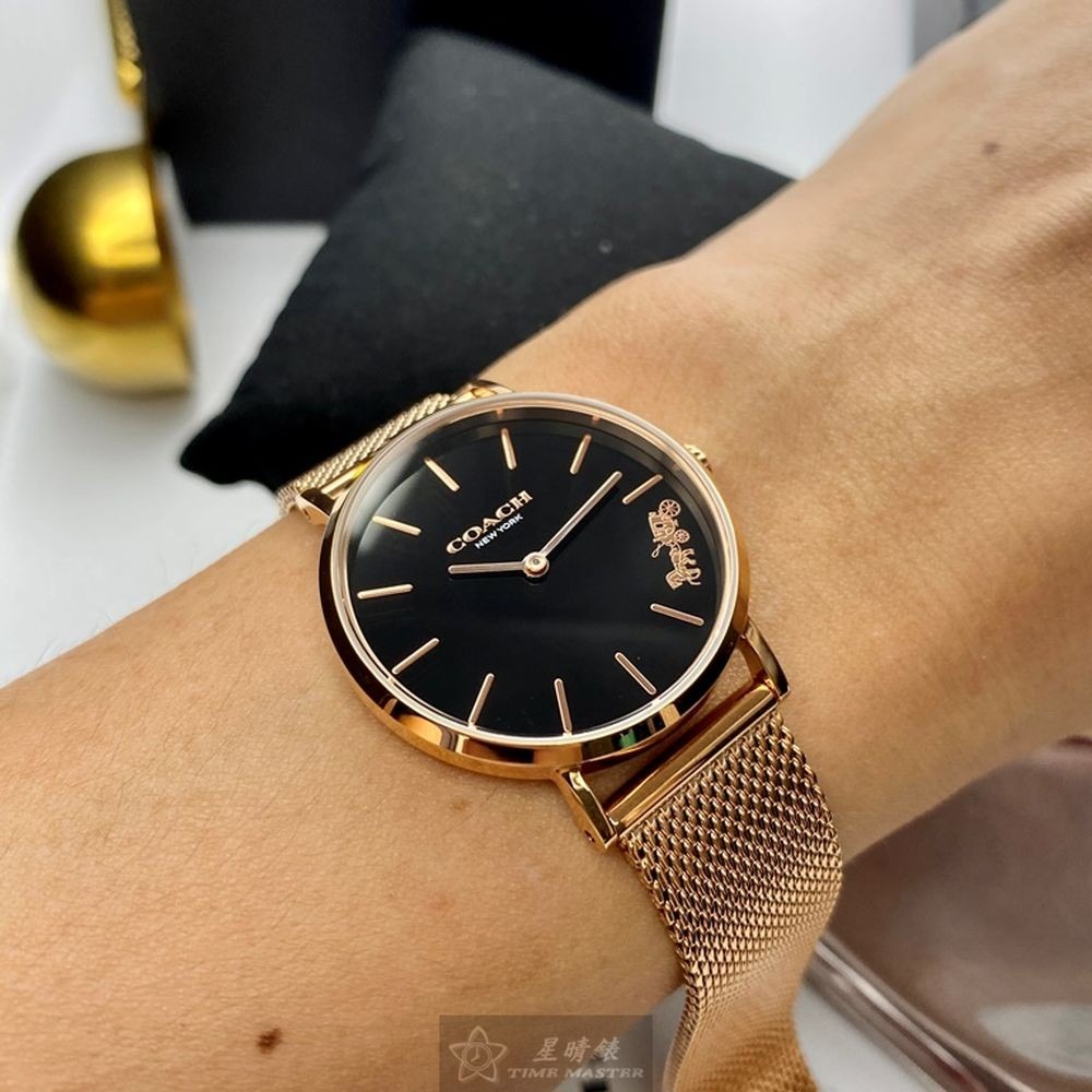 COACH:手錶,型號:CH00026,女錶32mm玫瑰金錶殼黑色錶面米蘭錶帶款-細節圖4