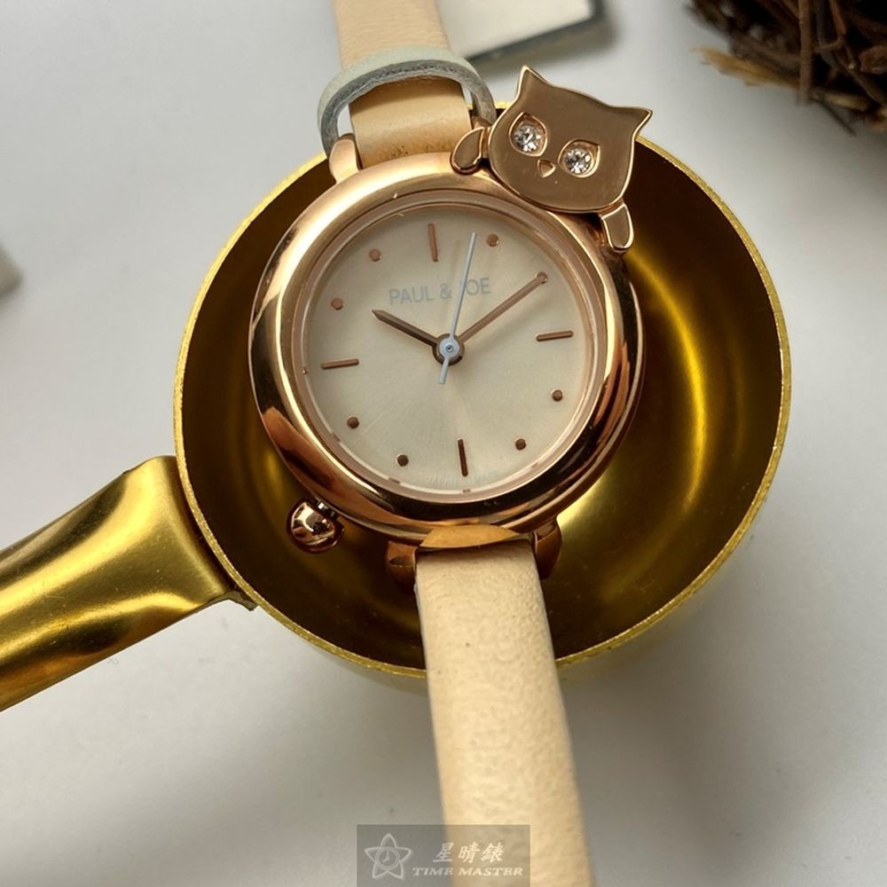 新品牌:手錶,型號:AB00009,女錶24mm金色錶殼白色錶面真皮皮革錶帶款-細節圖5