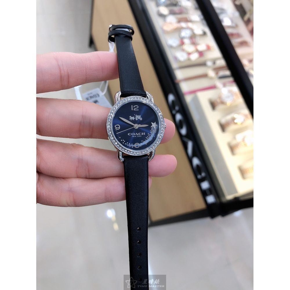 COACH:手錶,型號:CH00032,女錶28mm銀錶殼寶藍色錶面真皮皮革錶帶款-細節圖7