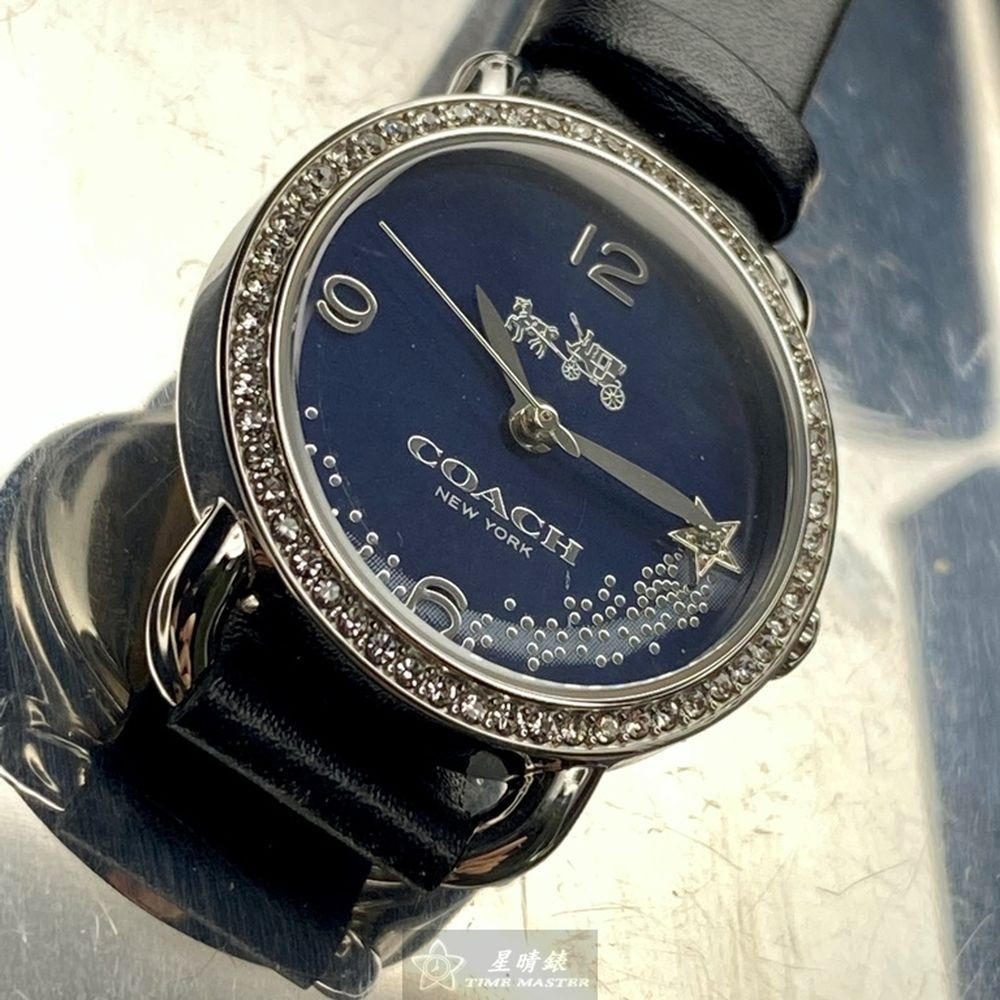 COACH:手錶,型號:CH00032,女錶28mm銀錶殼寶藍色錶面真皮皮革錶帶款-細節圖8