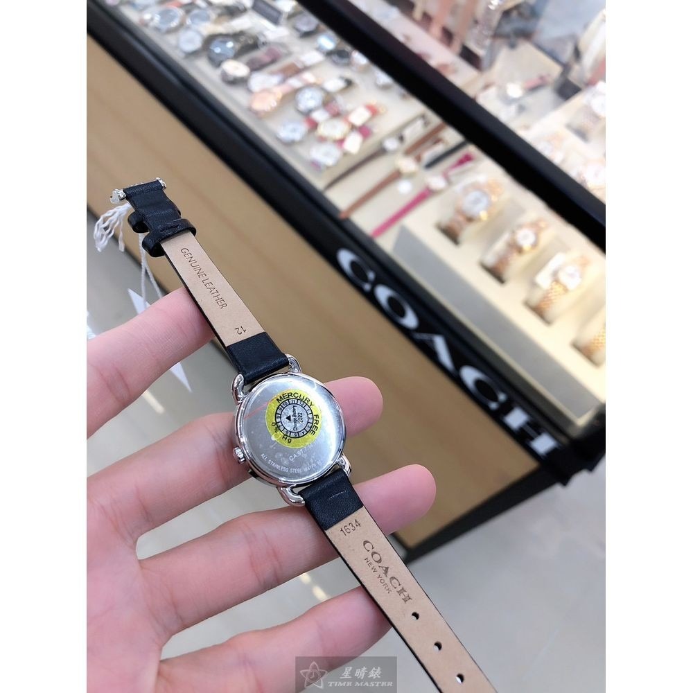 COACH:手錶,型號:CH00032,女錶28mm銀錶殼寶藍色錶面真皮皮革錶帶款-細節圖9