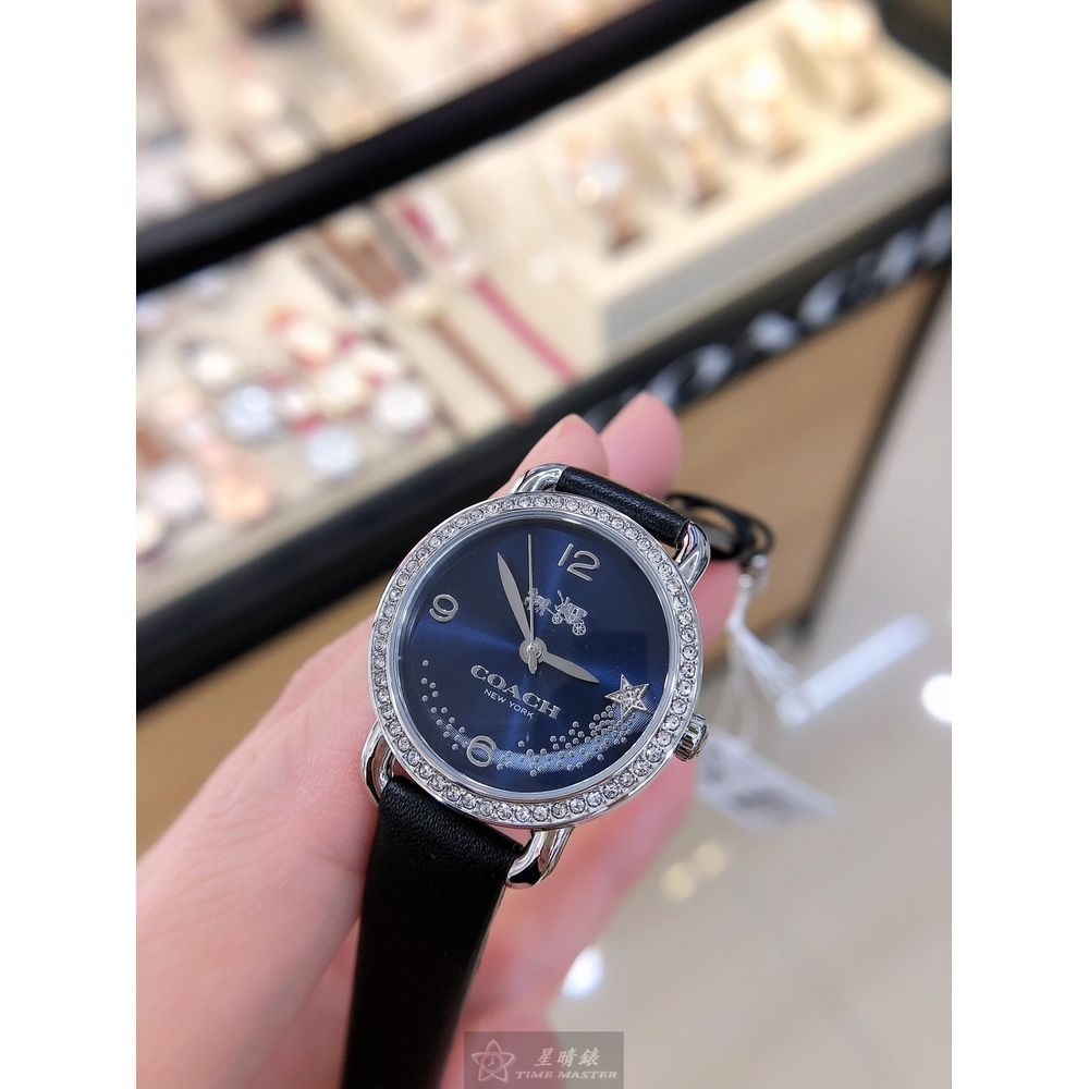COACH:手錶,型號:CH00032,女錶28mm銀錶殼寶藍色錶面真皮皮革錶帶款-細節圖11