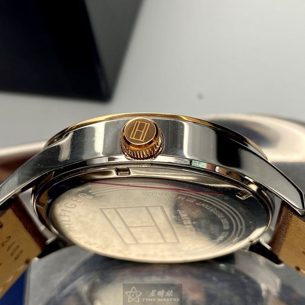 TommyHilfiger:手錶,型號:TH00025,男女通用錶44mm玫瑰金錶殼寶藍色錶面真皮皮革錶帶款-細節圖2