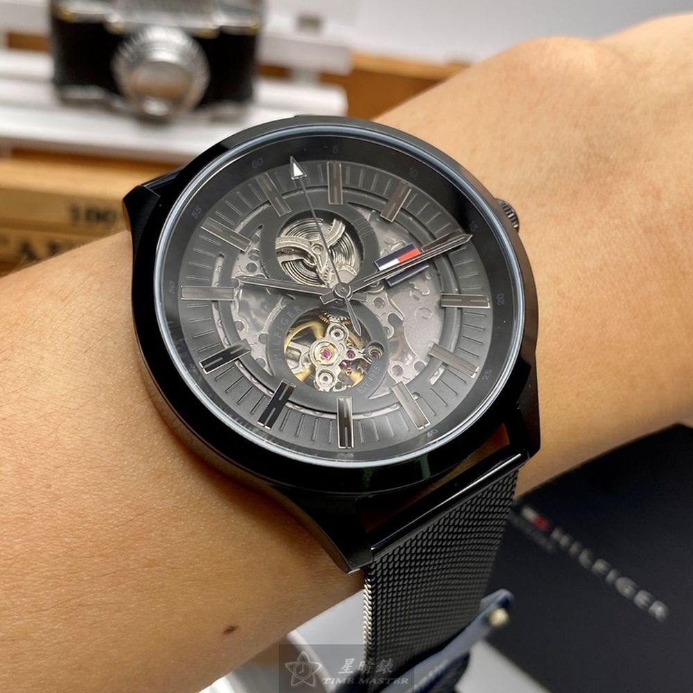 TommyHilfiger:手錶,型號:TH00030,男錶44mm黑錶殼黑色錶面米蘭錶帶款-細節圖4