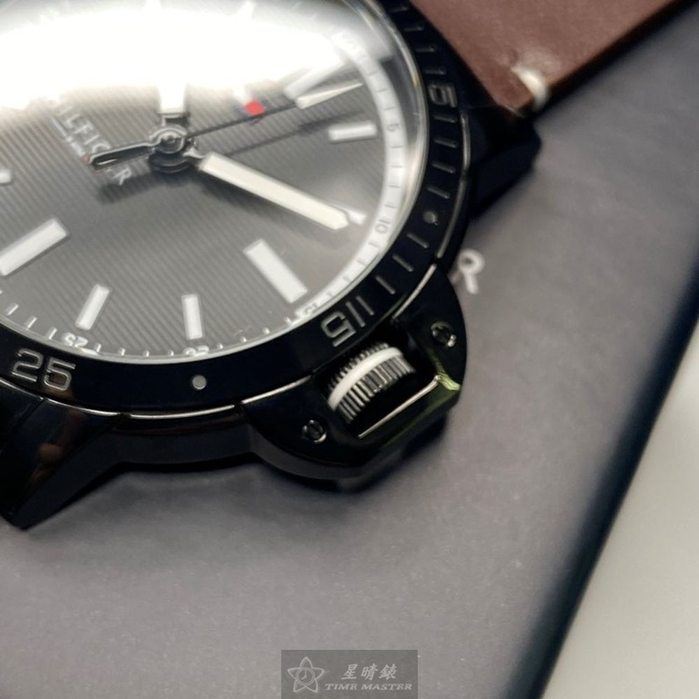 TommyHilfiger:手錶,型號:TH00031,男錶44mm黑錶殼黑色錶面真皮皮革錶帶款-細節圖4
