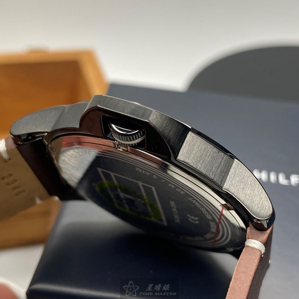 TommyHilfiger:手錶,型號:TH00031,男錶44mm黑錶殼黑色錶面真皮皮革錶帶款-細節圖6