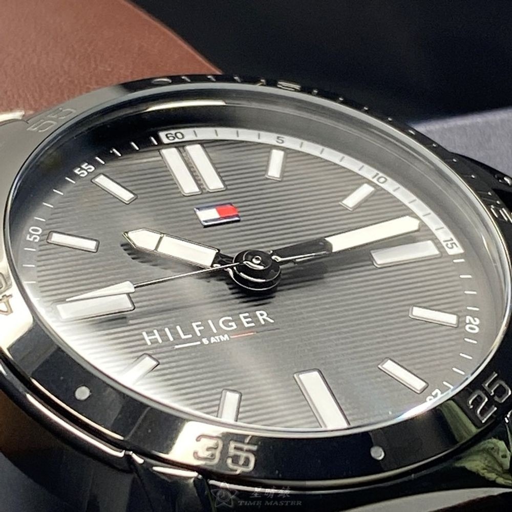 TommyHilfiger:手錶,型號:TH00031,男錶44mm黑錶殼黑色錶面真皮皮革錶帶款-細節圖8