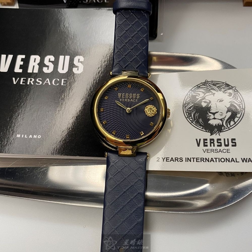 VERSUS VERSACE:手錶,型號:VV00294,女錶36mm寶藍錶殼黑色錶面真皮皮革錶帶款-細節圖2