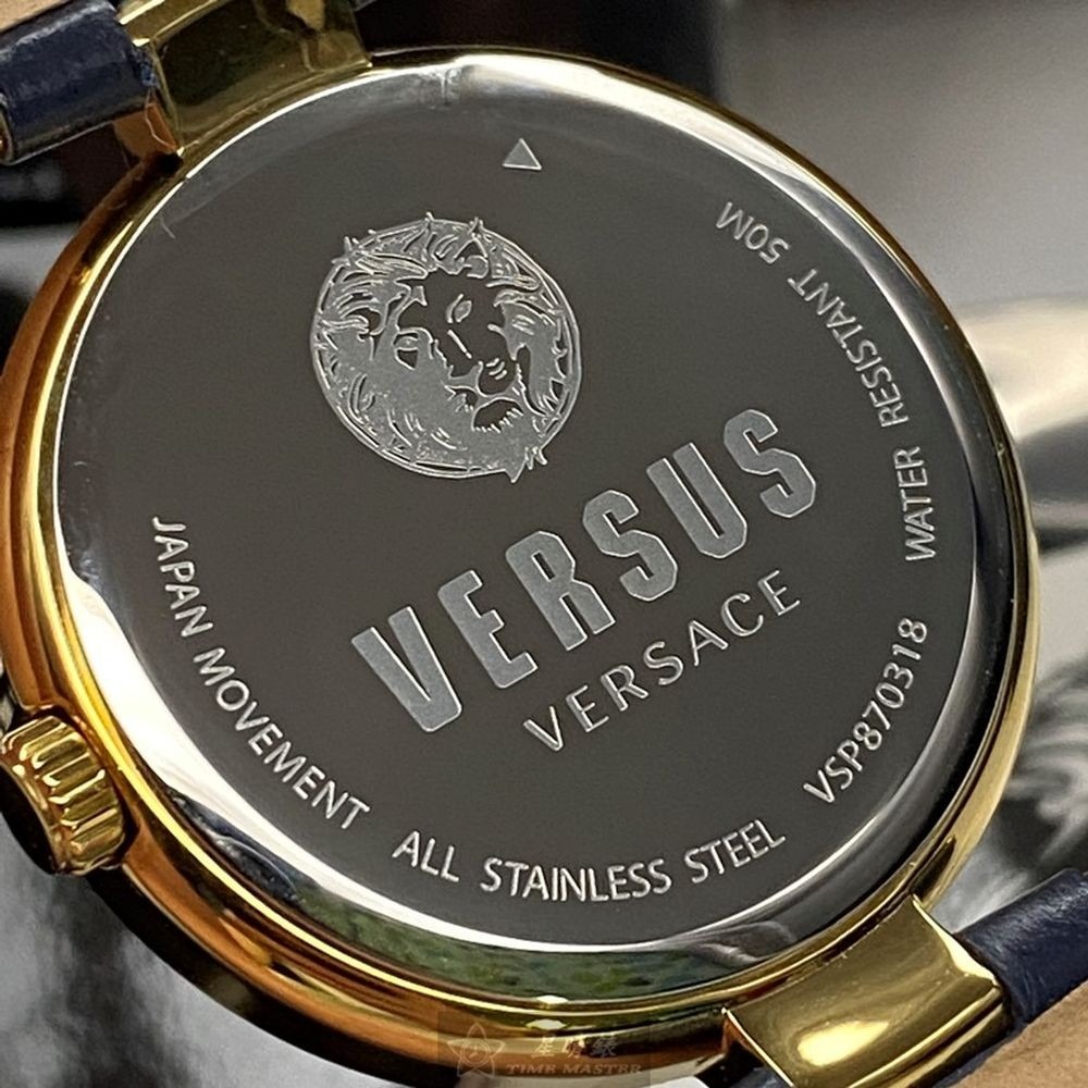 VERSUS VERSACE:手錶,型號:VV00294,女錶36mm寶藍錶殼黑色錶面真皮皮革錶帶款-細節圖7