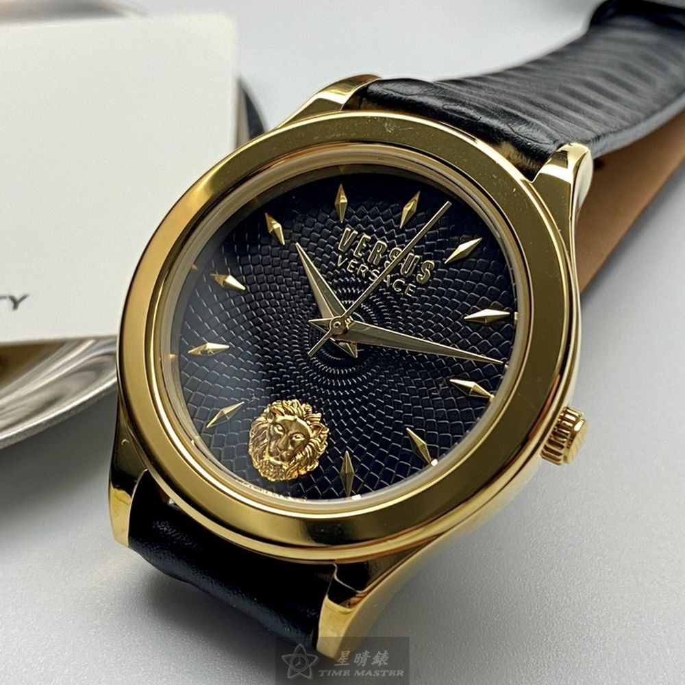 VERSUS VERSACE:手錶,型號:VV00283,女錶34mm金色錶殼黑色錶面真皮皮革錶帶款-細節圖2