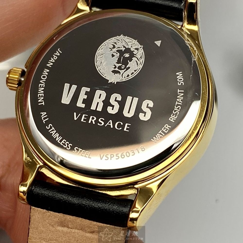 VERSUS VERSACE:手錶,型號:VV00283,女錶34mm金色錶殼黑色錶面真皮皮革錶帶款-細節圖7