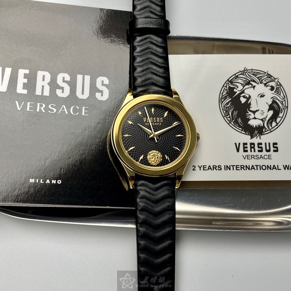 VERSUS VERSACE:手錶,型號:VV00283,女錶34mm金色錶殼黑色錶面真皮皮革錶帶款-細節圖9