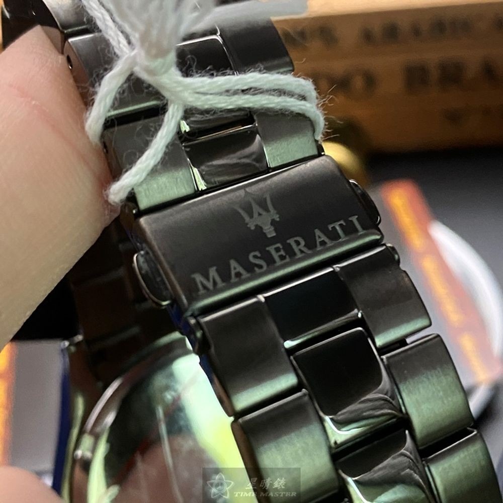 MASERATI:手錶,型號:R8873627001,男錶46mm黑錶殼黑色錶面精鋼錶帶款-細節圖4